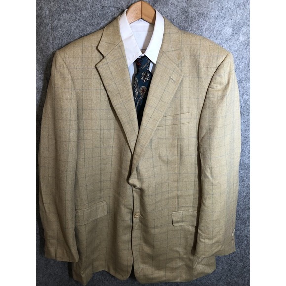 Hickey Freeman Tan Blazer with Blue Accents - Picture 3 of 6